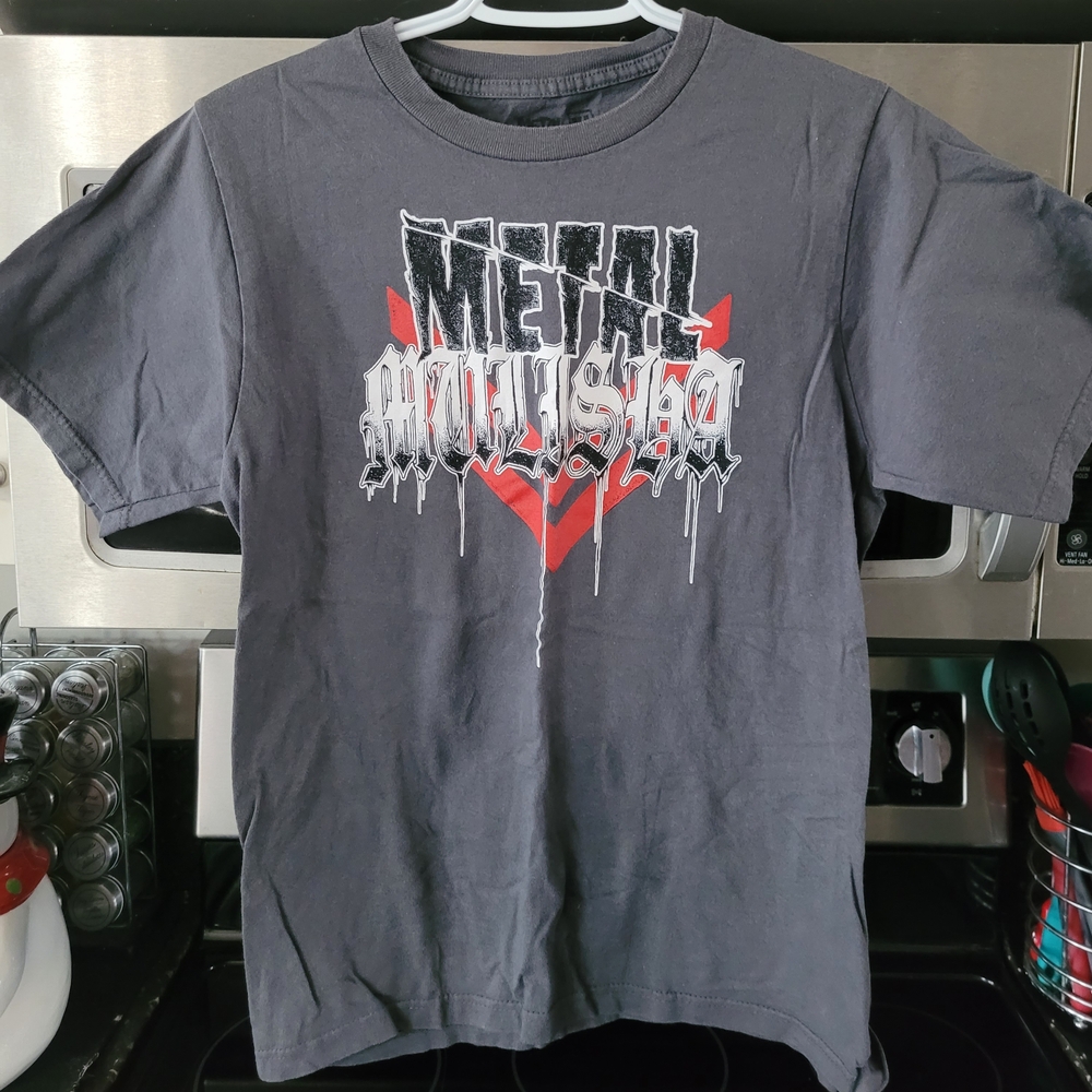 Metal Mulisha Charcoal and Crimson Short Sleeve Tee
